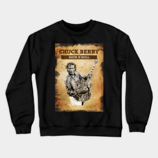 Vintage Old Paper 80s Style Chuck Berry Rock n roll Crewneck Sweatshirt